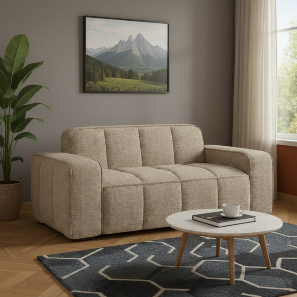 Paris Beige Fabric 3 Seater Sofa