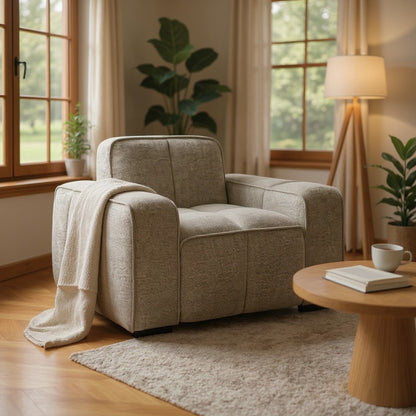 Paris Beige Fabric Armchair