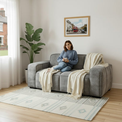 Paris Grey Fabric 2 Seater Sofa