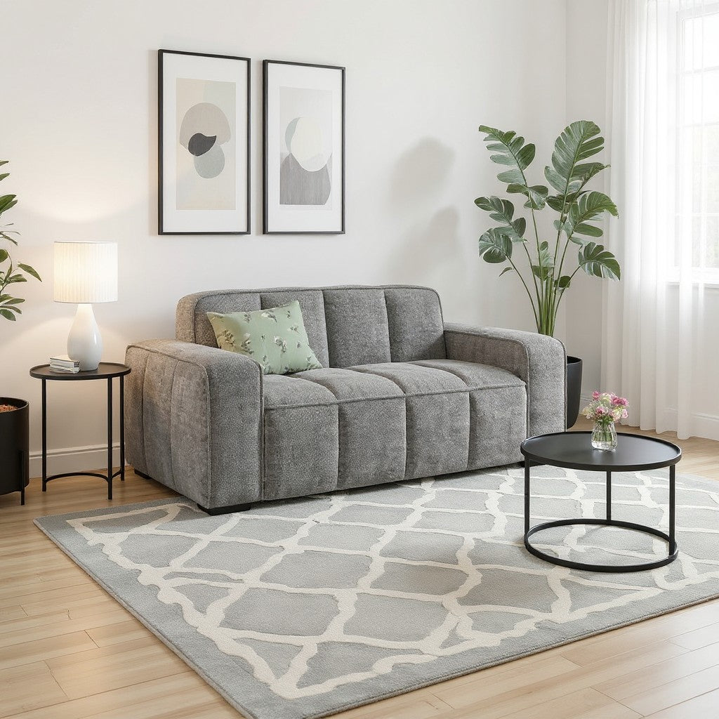 Paris Grey Fabric 2 Seater Sofa