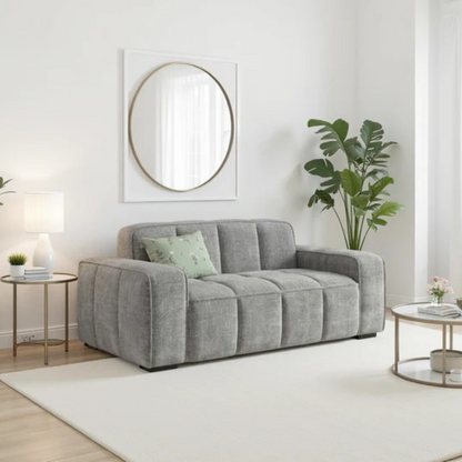 Paris Grey Fabric 3 Seater Sofa