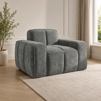 Paris Grey Fabric Armchair