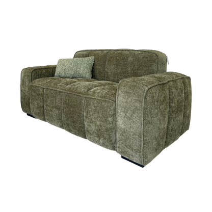 Paris Olive Green Fabric 2 Seater Sofa