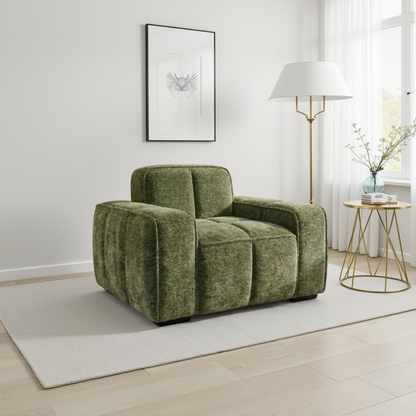 Paris Olive Green Fabric Armchair