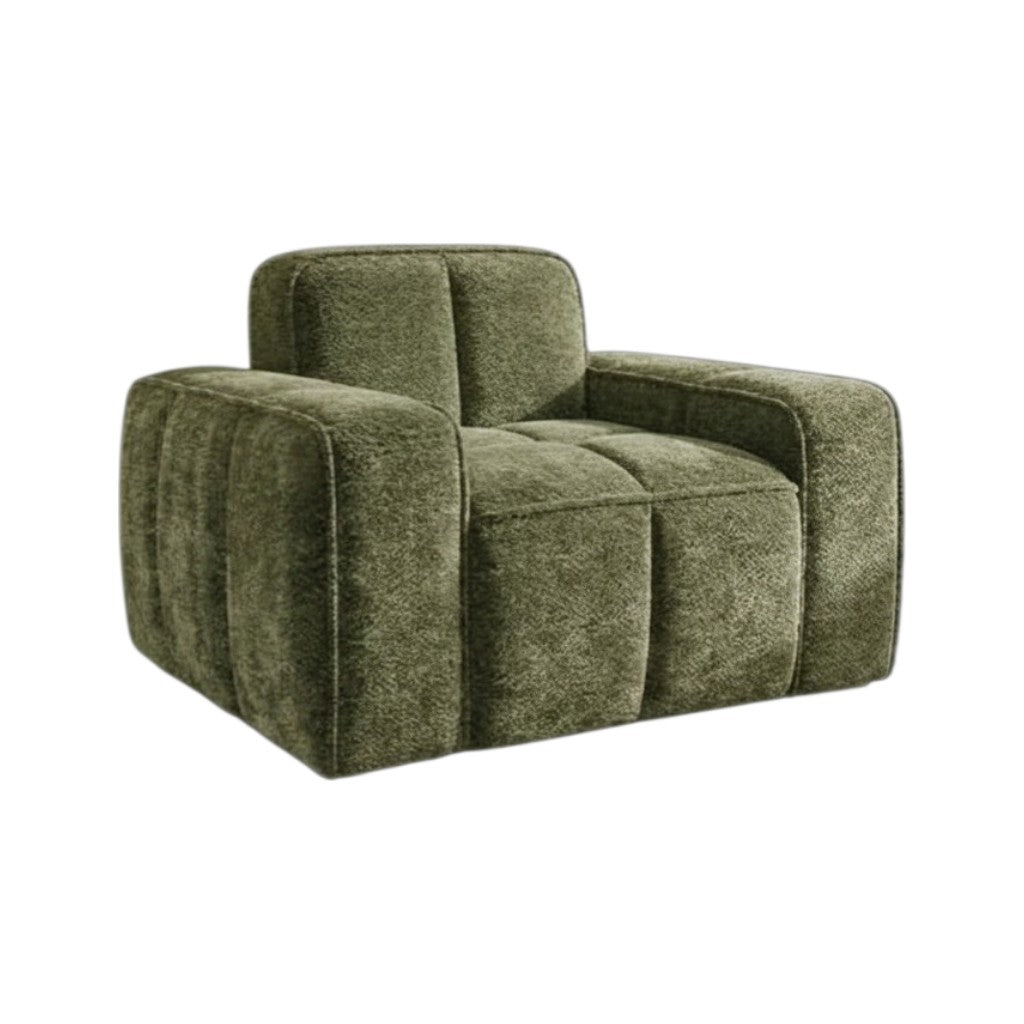 Paris Olive Green Fabric Armchair