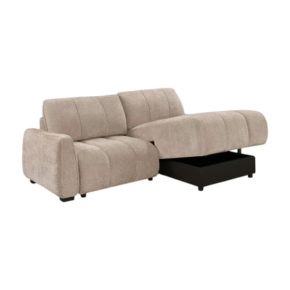Portland Sofabed Beige Fabric Universal Storage Corner Sofa