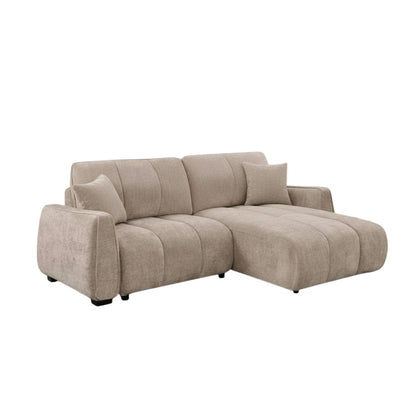 Portland Sofabed Beige Fabric Universal Storage Corner Sofa