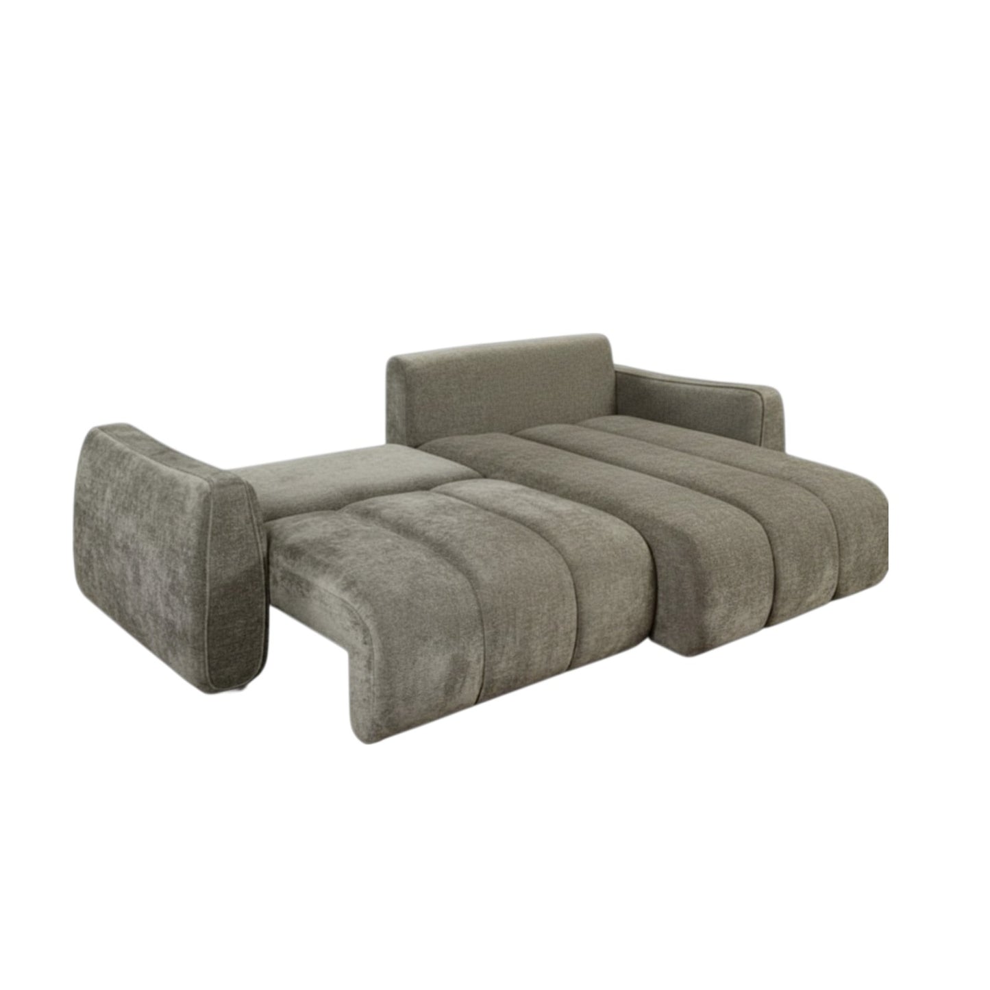 Portland Sofabed Green Fabric Universal Storage Corner Sofa