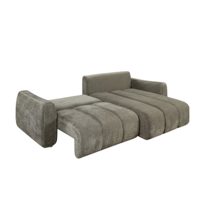 Portland Sofabed Green Fabric Universal Storage Corner Sofa