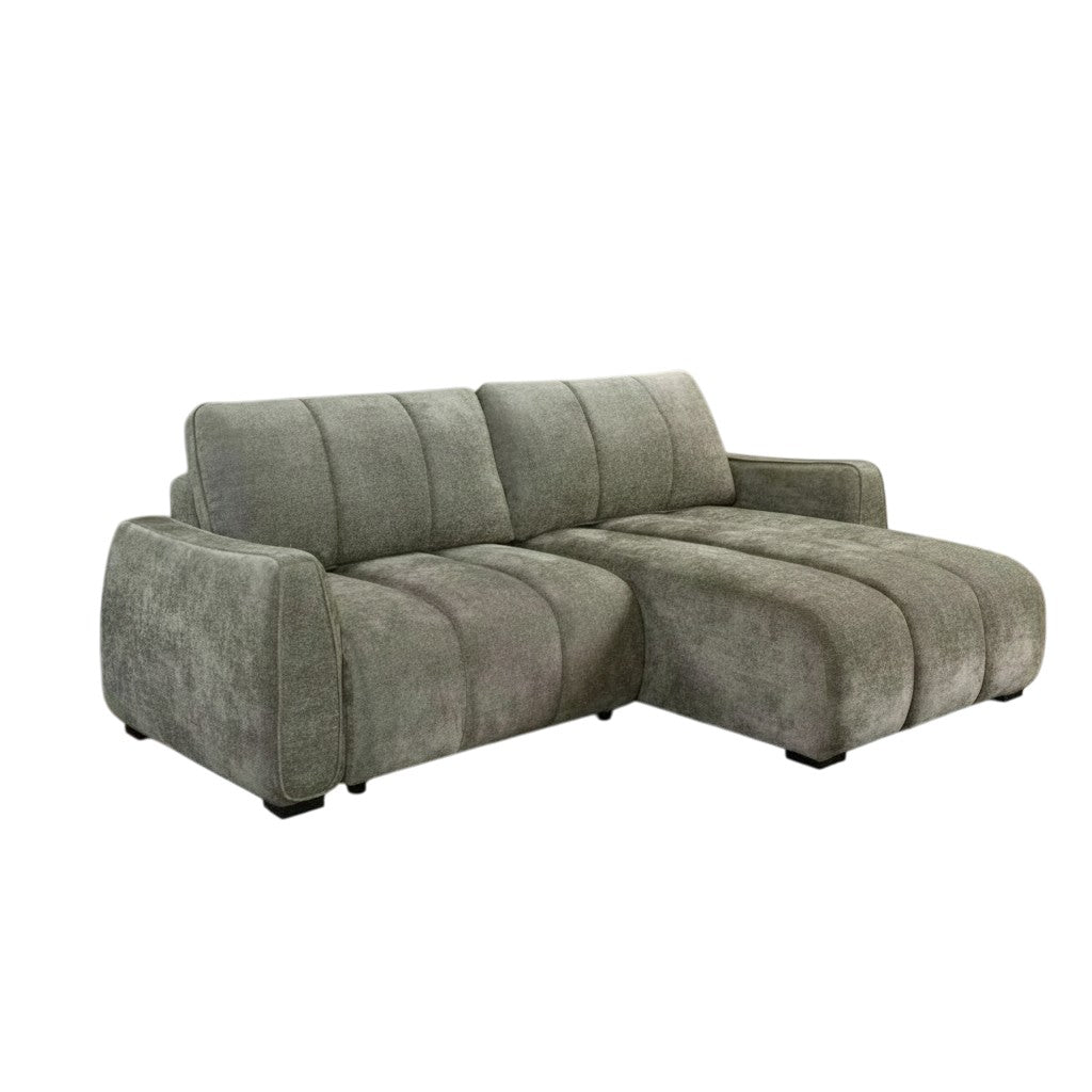 Portland Sofabed Green Fabric Universal Storage Corner Sofa