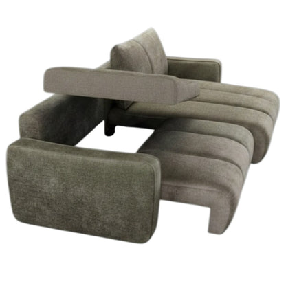 Portland Sofabed Green Fabric Universal Storage Corner Sofa