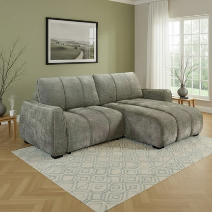 Portland Sofabed Green Fabric Universal Storage Corner Sofa