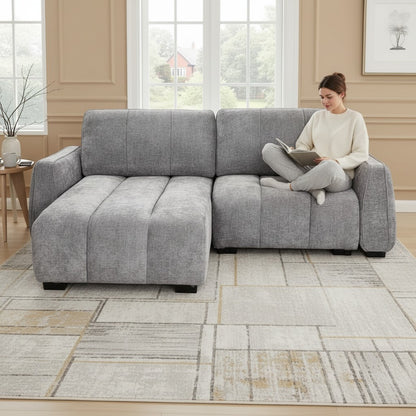 Portland Sofabed Grey Fabric Universal Storage Corner Sofa