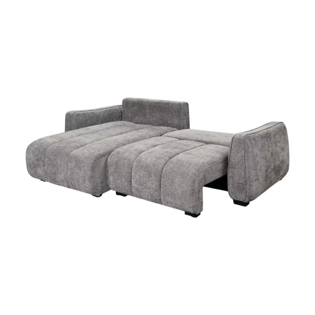 Portland Sofabed Grey Fabric Universal Storage Corner Sofa
