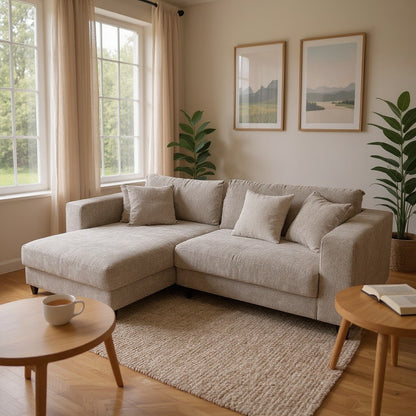 Prescott Sofabed Electric Beige Fabric Sofa