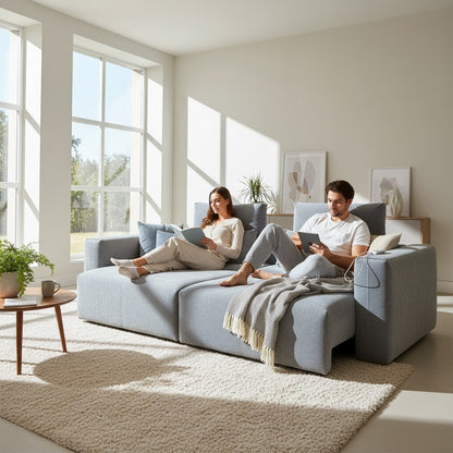 Prescott Sofabed Electric Grey Fabric Sofa