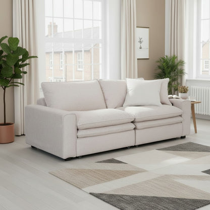 Florence Sofabed Cloud Beige Fabric Electric 2 Seater Sofa