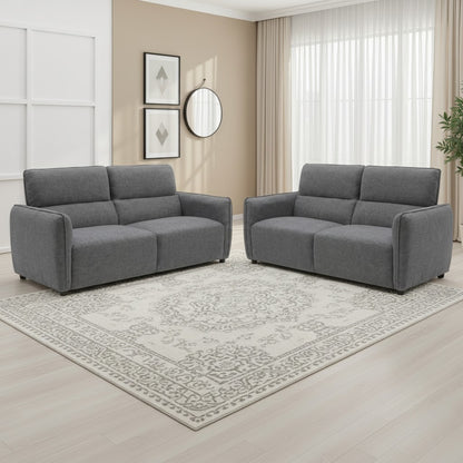 Ascot Charcoal Grey Fabric 3+2 Sofa Suite