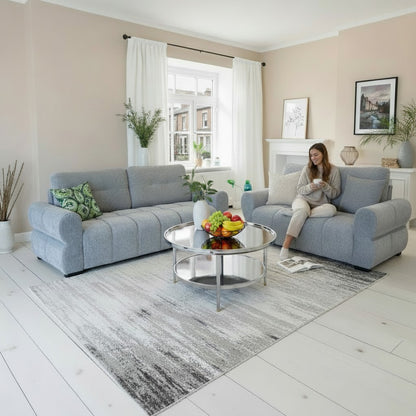 San Marino Grey Fabric 3+2 Sofa Suite