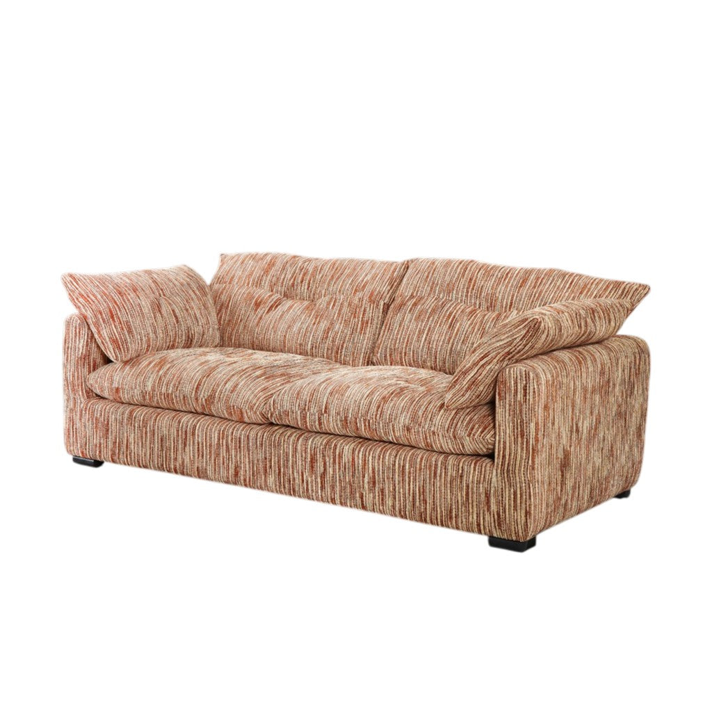 Quetta Rust Beige Fabric 3 Seater Sofa