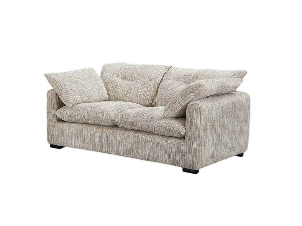 Quetta Grey Silver Fabric 2 Seater Sofa