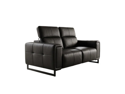 Richmond Electric Power Sliding Recliner Black Leather 2 Seater Sofa