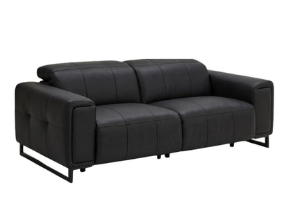 Richmond Electric Power Sliding Recliner Black Leather 3 Seater Sofa