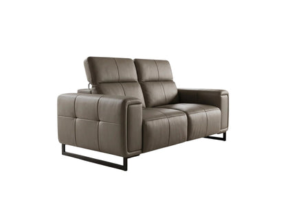 Richmond Electric Power Sliding Recliner Grey Leather 2 Seater Sofa