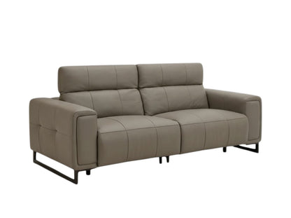 Richmond Electric Power Sliding Recliner Grey Leather 3 Seater Sofa