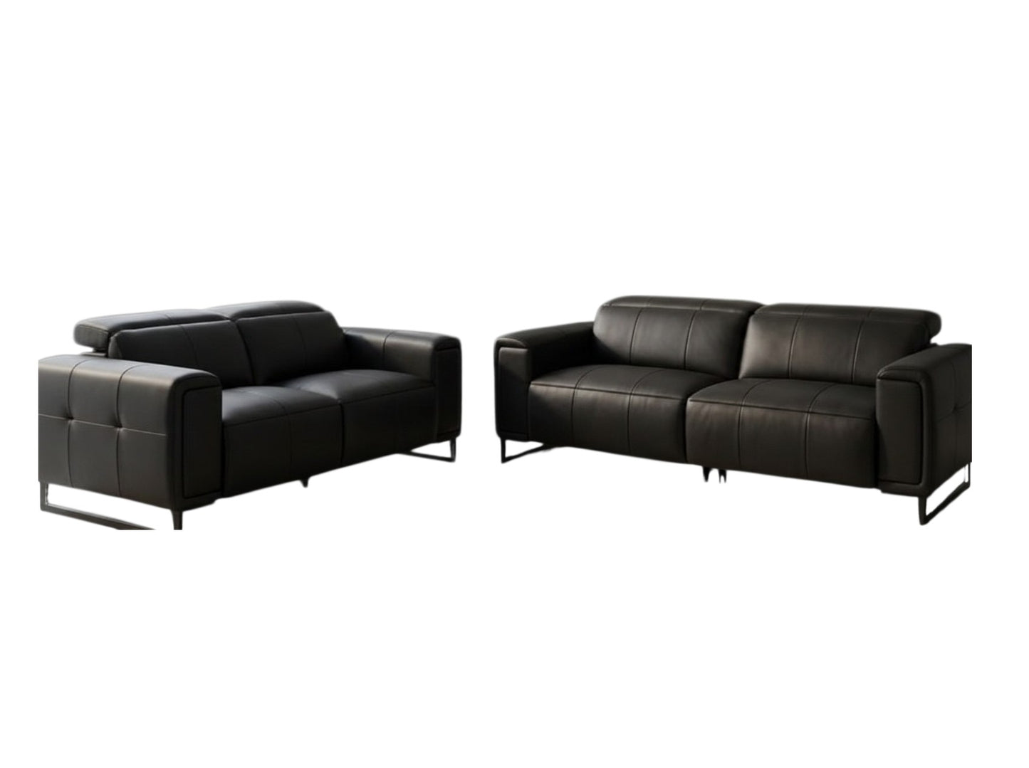 Richmond Electric Recliner Black Leather 3+2 Sofa Suite