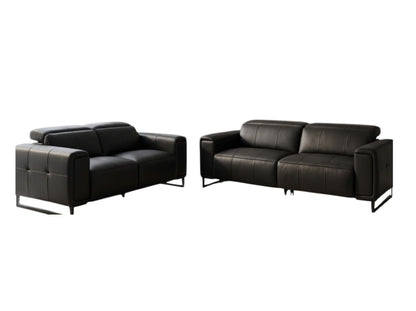 Richmond Electric Recliner Black Leather 3+2 Sofa Suite