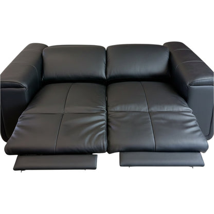 Richmond Electric Recliner Black Leather 3+2 Sofa Suite