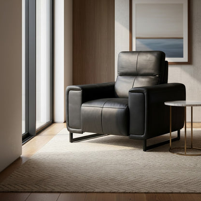 Richmond Electric Recliner Black Leather Armchair