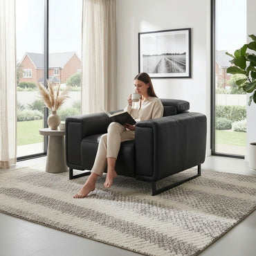 Richmond Electric Recliner Black Leather Armchair
