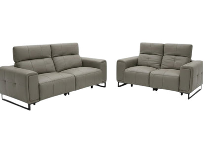 Richmond Electric Recliner Grey Leather 3+2 Sofa Suite