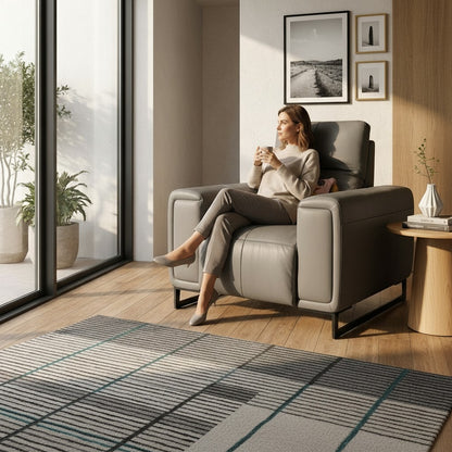 Richmond Electric Recliner Grey Leather Armchair