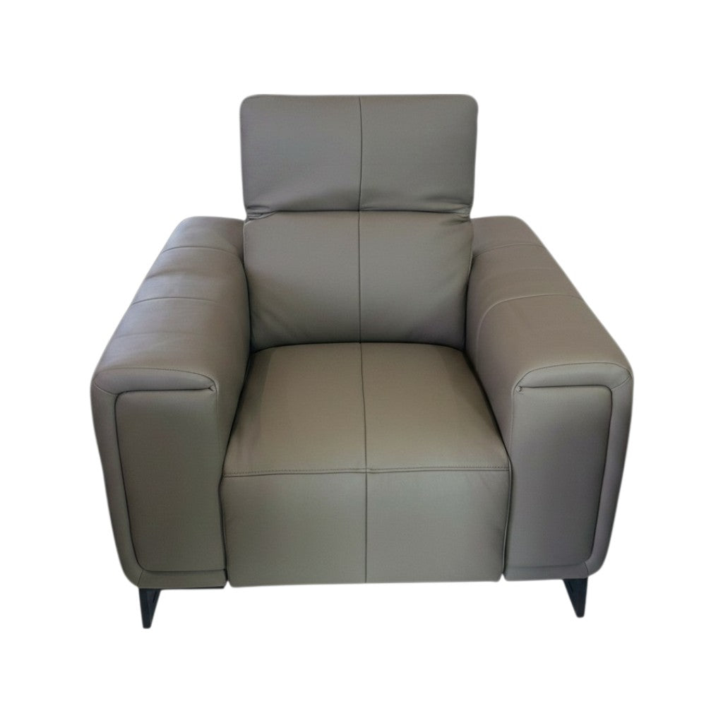 Richmond Electric Recliner Grey Leather Armchair