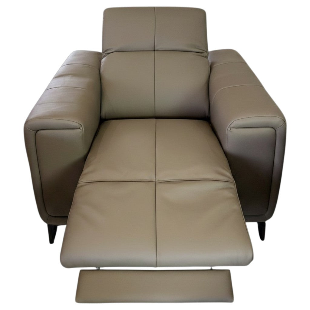 Richmond Electric Recliner Grey Leather Armchair