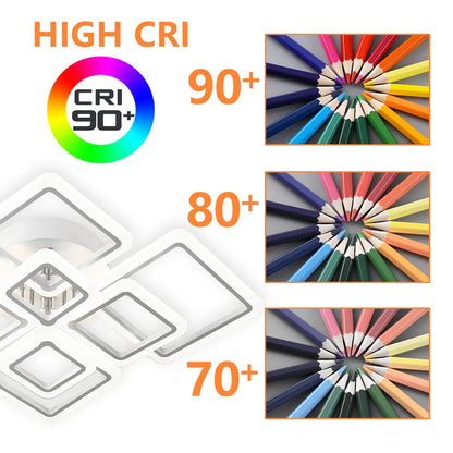 Modern LED Ceiling Light Dimmable Lamp Fixture Acrylic Flush Chandelier