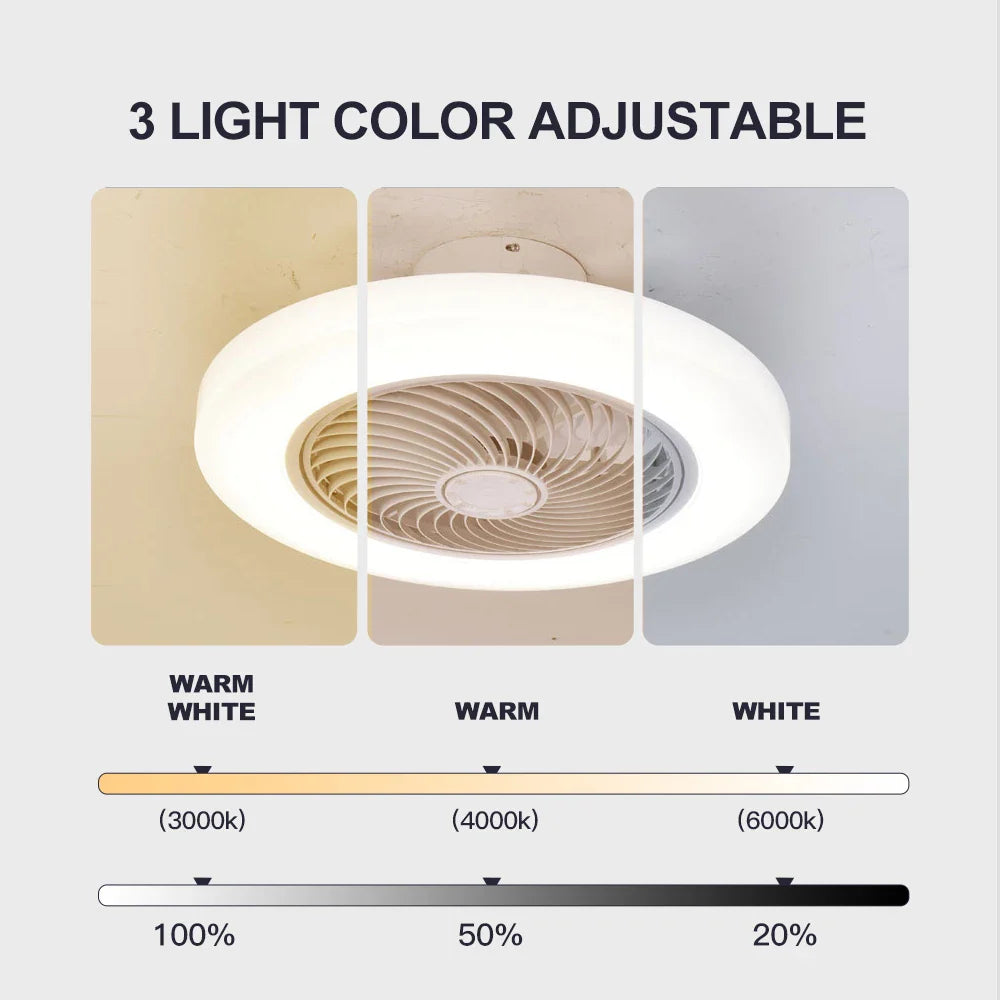 Smart Ceiling Fan Silent Blades with Lights Remote Control