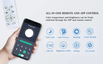 Modern LED Ceiling Light Dimmable Lamp Fixture Acrylic Flush Chandelier