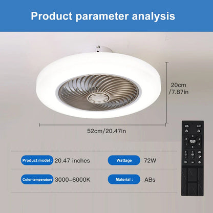 Smart Ceiling Fan Silent Blades with Lights Remote Control