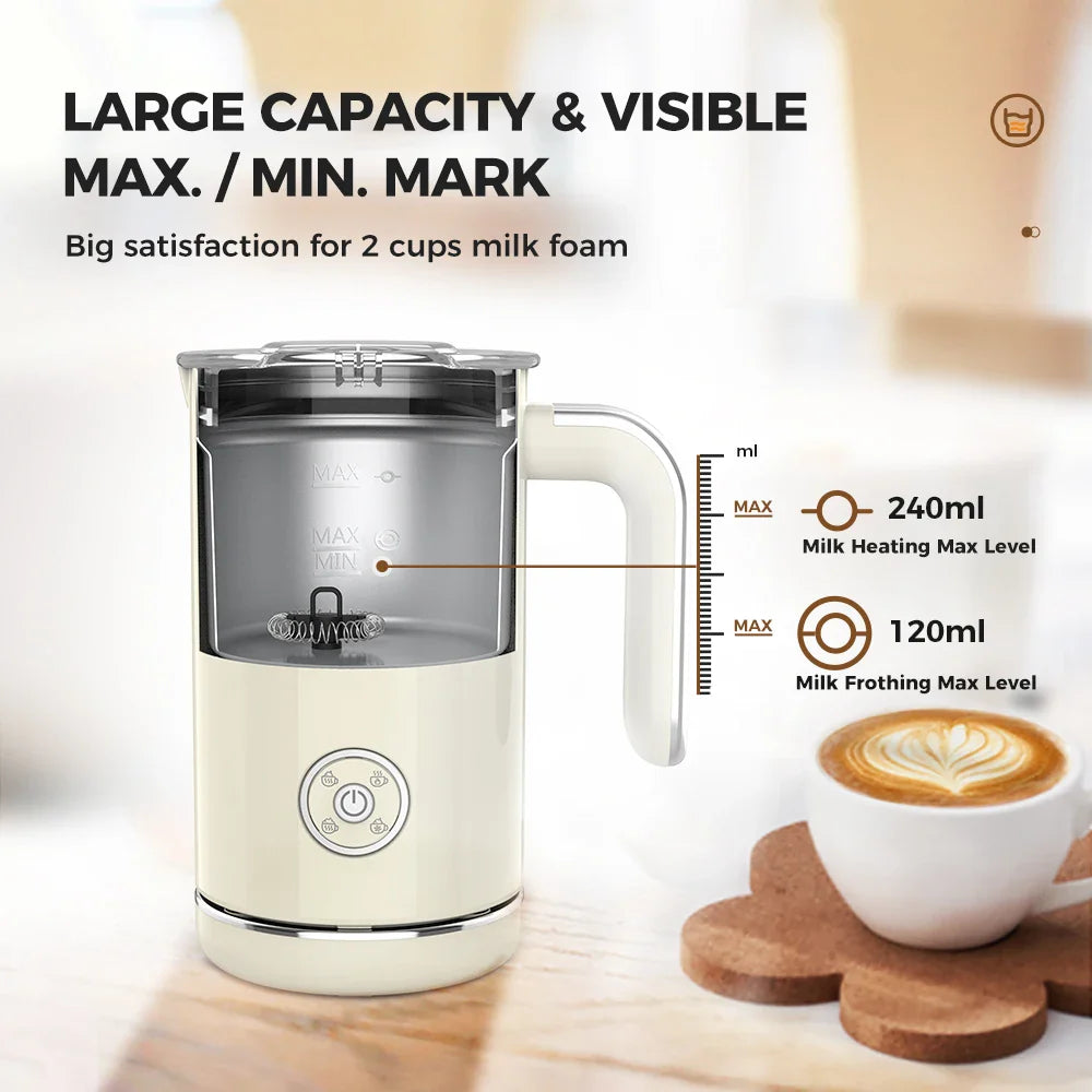 Automatic Milk Frother - Electric Foamer Hot Cold Cappuccino Maker Chocolate Mixer Warmer