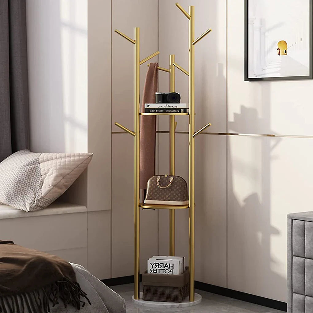 Marble Coat Rack Hanger for Bedroom Office-Gold
