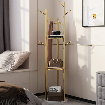Marble Coat Rack Hanger for Bedroom Office-Gold