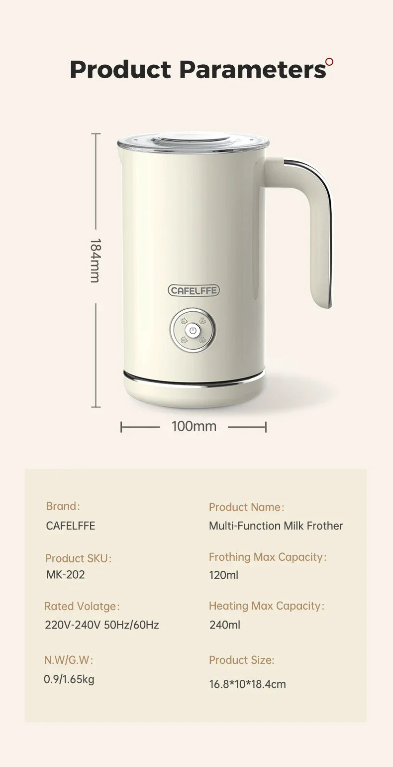 Automatic Milk Frother - Electric Foamer Hot Cold Cappuccino Maker Chocolate Mixer Warmer