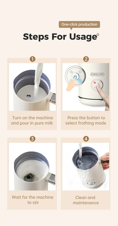 Automatic Milk Frother - Electric Foamer Hot Cold Cappuccino Maker Chocolate Mixer Warmer