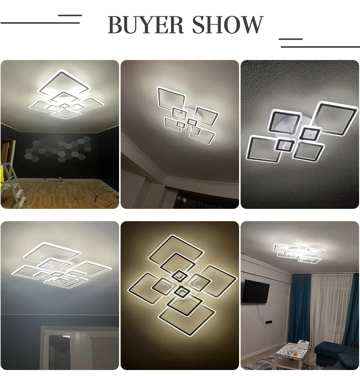 Modern LED Ceiling Light Dimmable Lamp Fixture Acrylic Flush Chandelier