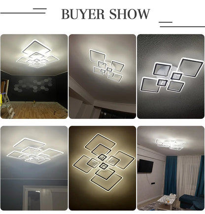 Modern LED Ceiling Light Dimmable Lamp Fixture Acrylic Flush Chandelier