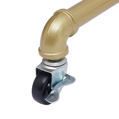 Standing Galvanized Pipe Clothing Rack With Wheels  120*40*160cm